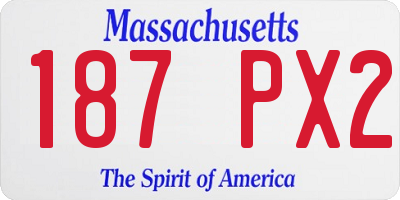MA license plate 187PX2