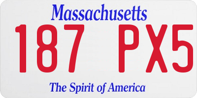 MA license plate 187PX5