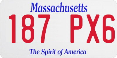 MA license plate 187PX6