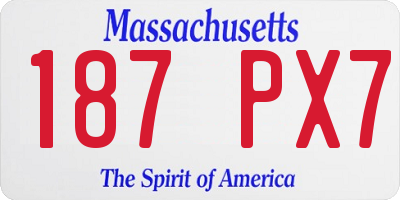 MA license plate 187PX7