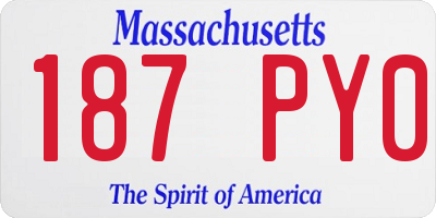 MA license plate 187PY0