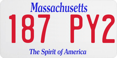 MA license plate 187PY2