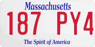 MA license plate 187PY4