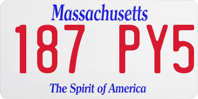 MA license plate 187PY5