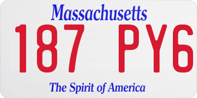 MA license plate 187PY6