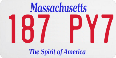 MA license plate 187PY7