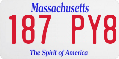 MA license plate 187PY8