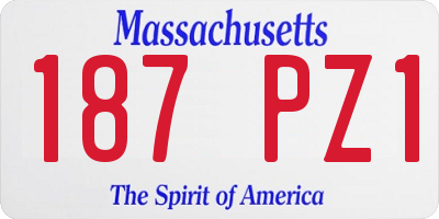 MA license plate 187PZ1