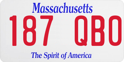 MA license plate 187QB0