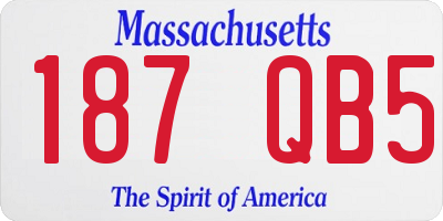 MA license plate 187QB5