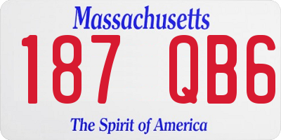 MA license plate 187QB6