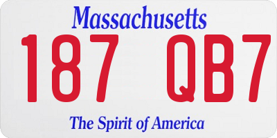 MA license plate 187QB7