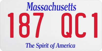 MA license plate 187QC1