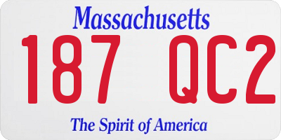 MA license plate 187QC2