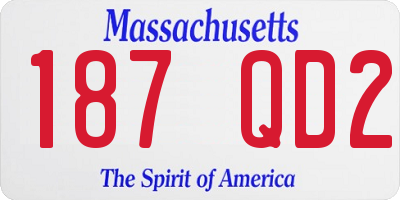 MA license plate 187QD2