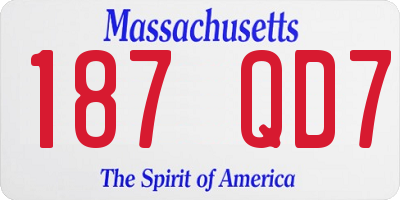 MA license plate 187QD7