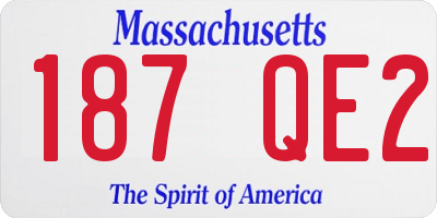 MA license plate 187QE2