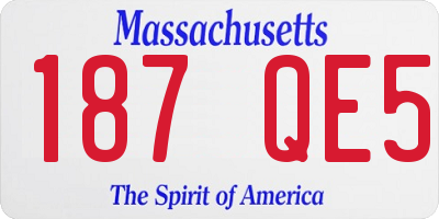 MA license plate 187QE5