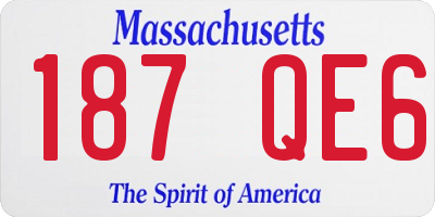 MA license plate 187QE6