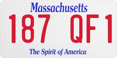 MA license plate 187QF1