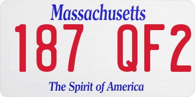 MA license plate 187QF2