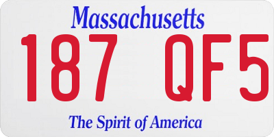 MA license plate 187QF5