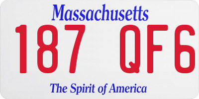 MA license plate 187QF6