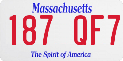 MA license plate 187QF7