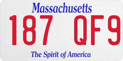 MA license plate 187QF9