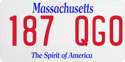 MA license plate 187QG0