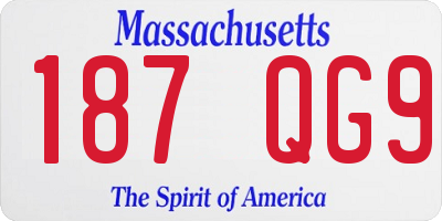 MA license plate 187QG9