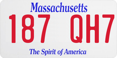 MA license plate 187QH7