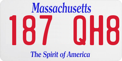 MA license plate 187QH8
