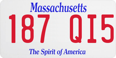 MA license plate 187QI5