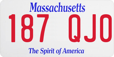 MA license plate 187QJ0