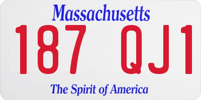 MA license plate 187QJ1