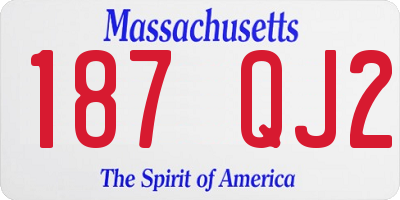 MA license plate 187QJ2