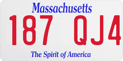 MA license plate 187QJ4