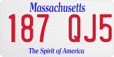 MA license plate 187QJ5
