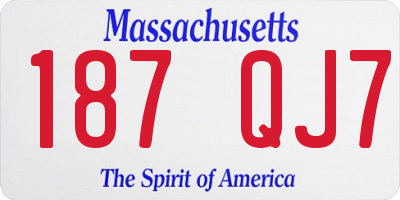 MA license plate 187QJ7