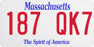 MA license plate 187QK7