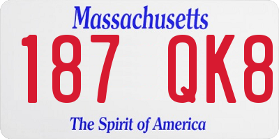 MA license plate 187QK8
