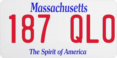 MA license plate 187QL0