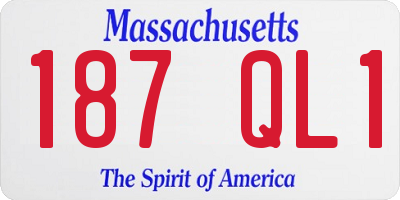 MA license plate 187QL1
