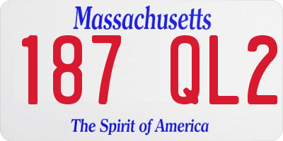 MA license plate 187QL2