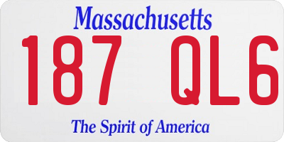 MA license plate 187QL6