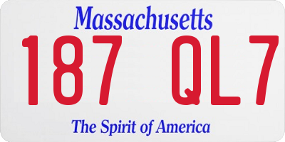 MA license plate 187QL7