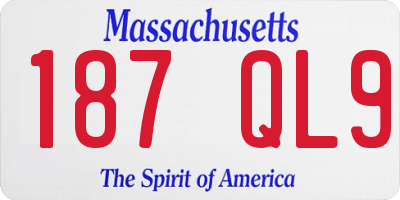 MA license plate 187QL9