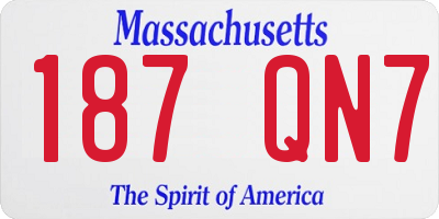MA license plate 187QN7