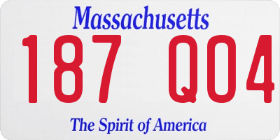 MA license plate 187QO4
